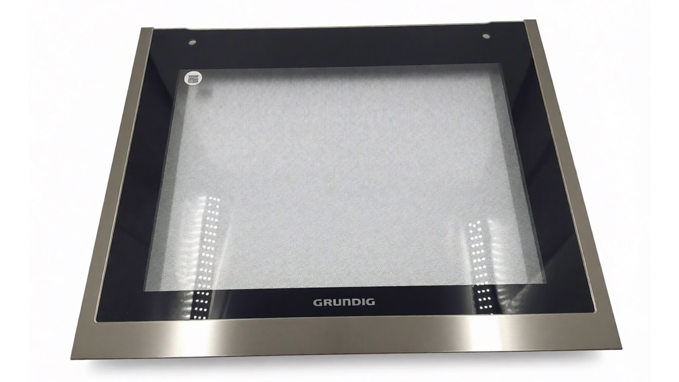 Стекло внешнее для духового шкафа GRUNDIG GEBE11200X, GEBD19401BHAI (размер: 593х483мм)