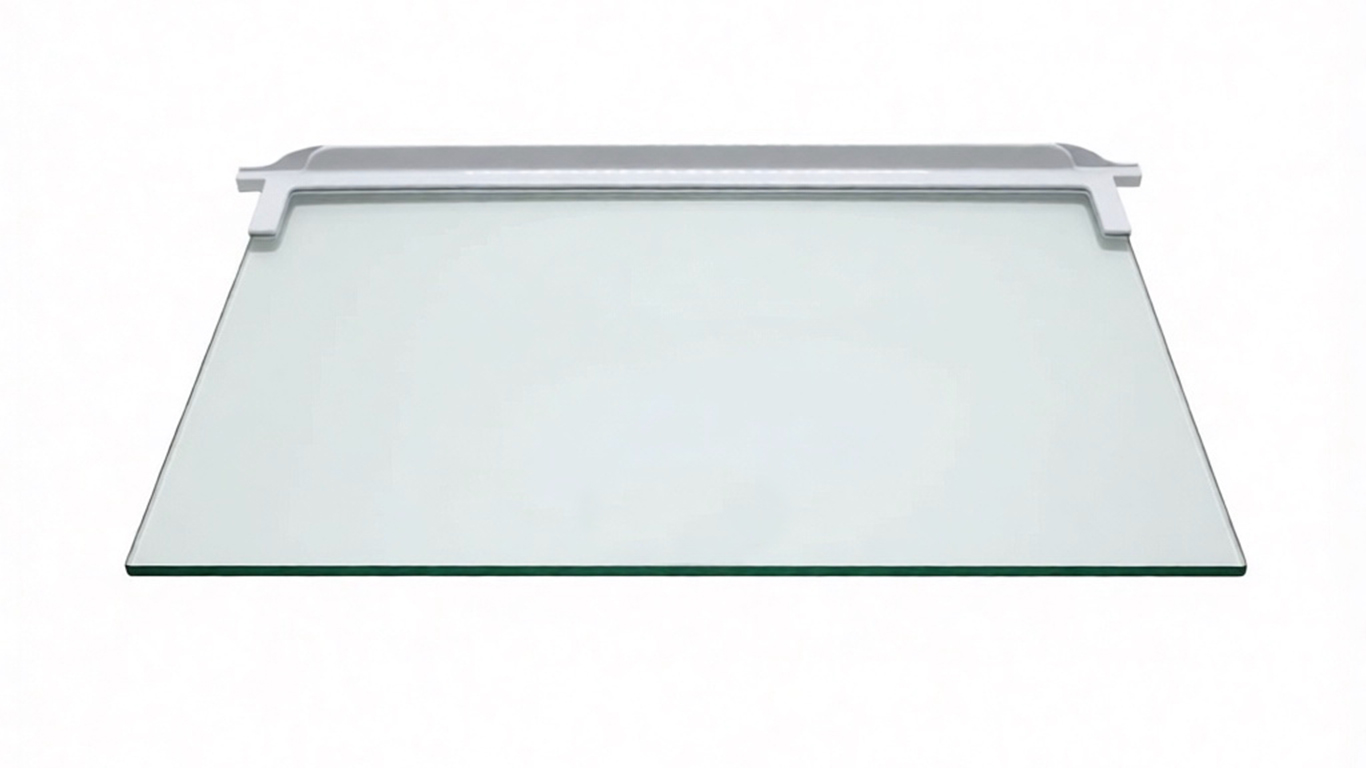 Полка (стекло) с задней накладкой для морозильной камеры GRUNDIG GFPN66831XBR RU (440,5 x 364 x 6мм)
