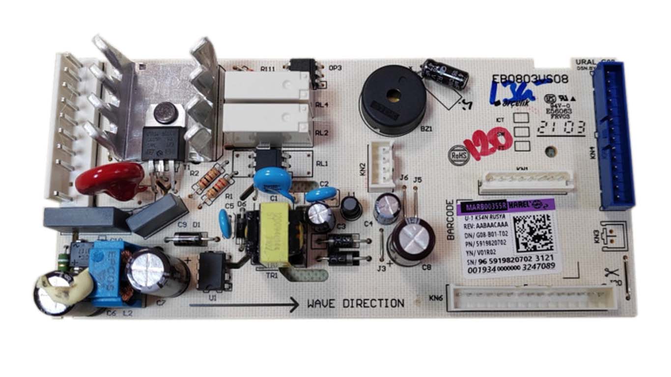 Модуль управления для холодильника Beko RCNK270K20S RU, CNMV5270KC0W RU 5919820702 (V01R02, G08-B01-T02, EB0803VS08, E56063, U-1 K54N RUSYA)